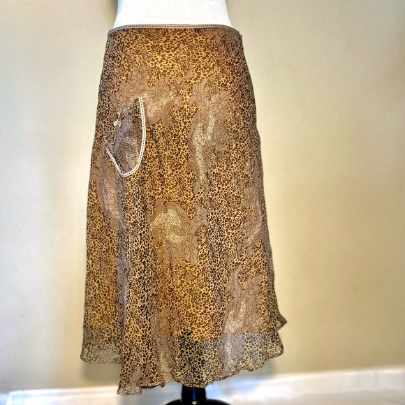 Silk Skirt Medium animal print front pocket - Picture 11 of 15